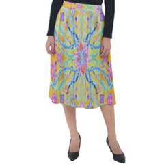 Mandala T- Shirt Block Lotus T- Shirt Classic Velour Midi Skirt  by maxcute