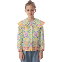 Mandala T- Shirt Block Lotus T- Shirt Kids  Peter Pan Collar Blouse by maxcute