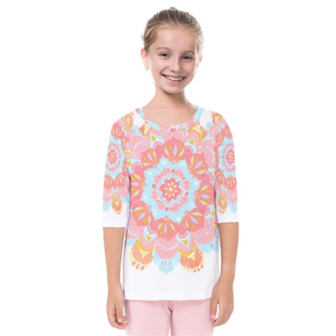 Mandala T- Shirt Euphoria T- Shirt Kids  Quarter Sleeve Raglan Tee by maxcute