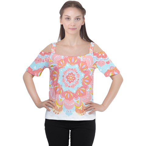 Mandala T- Shirt Euphoria T- Shirt Cutout Shoulder Tee by maxcute