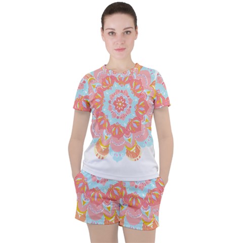 Mandala T- Shirt Euphoria T- Shirt Women s Tee And Shorts Set by maxcute