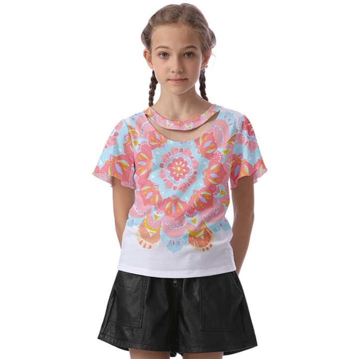 Mandala T- Shirt Euphoria T- Shirt Kids  Front Cut Tee