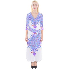 Mandala T- Shirt Fluid Water Mandala T- Shirt Quarter Sleeve Wrap Maxi Dress