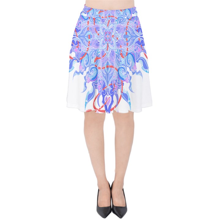 Mandala T- Shirt Fluid Water Mandala T- Shirt Velvet High Waist Skirt