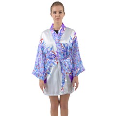 Mandala T- Shirt Fluid Water Mandala T- Shirt Long Sleeve Satin Kimono by maxcute