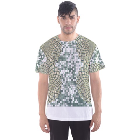 Mandala T- Shirt Green Mandala Lotus Flower Of Life Sacred Geometry Pattern Print T- Shirt Men s Sport Mesh Tee by maxcute