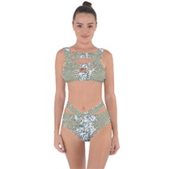 Mandala T- Shirt Green Mandala Lotus Flower Of Life Sacred Geometry Pattern Print T- Shirt Bandaged Up Bikini Set  by maxcute