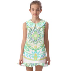 Mandala T- Shirt Mandala T- Shirt Kids  Pilgrim Collar Ruffle Hem Dress