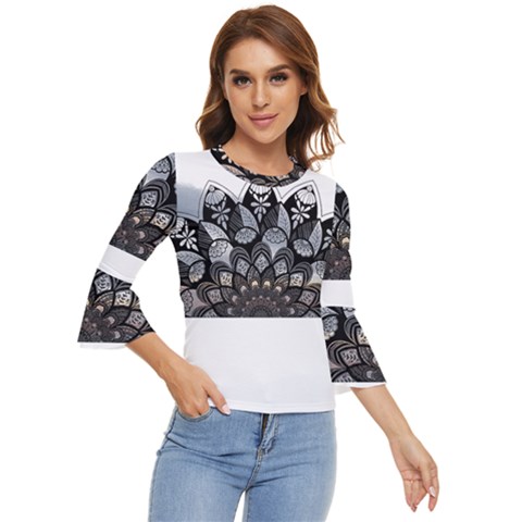 Mandala T- Shirt Mandala The Sunrise Series 001 T- Shirt Bell Sleeve Top by maxcute