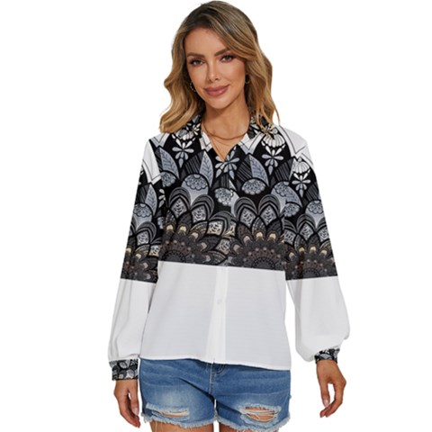 Mandala T- Shirt Mandala The Sunrise Series 001 T- Shirt Women s Long Sleeve Button Down Shirt by maxcute