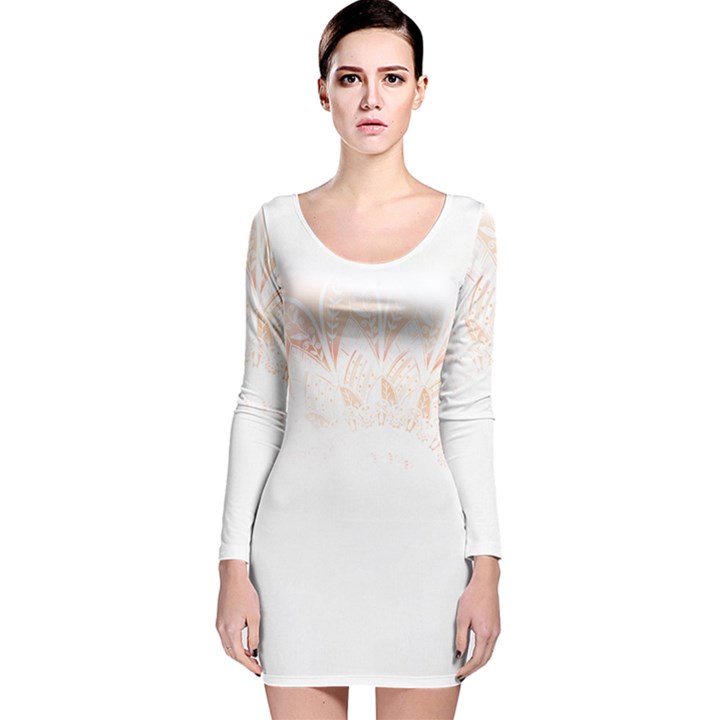 Mandala T- Shirt Mandala The Sunrise Series 003 T- Shirt Long Sleeve Velvet Bodycon Dress