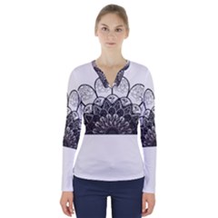 Mandala T- Shirt Mandala The Sunrise Series 004 T- Shirt V-neck Long Sleeve Top by maxcute