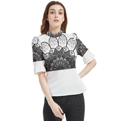 Mandala T- Shirt Mandala The Sunrise Series 004 T- Shirt Frill Neck Blouse by maxcute