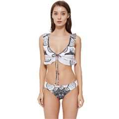 Mandala T- Shirt Mandala The Sunrise Series 004 T- Shirt Low Cut Ruffle Edge Bikini Set