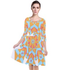 Mandala T- Shirt Mandala Quarter Sleeve Waist Band Dress by maxcute