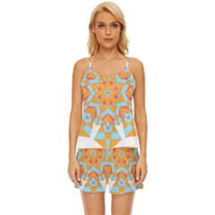 Mandala T- Shirt Mandala Satin Pajama Short Set