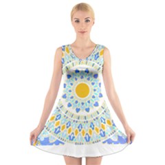 Mandala T- Shirt Ornate Mandala T- Shirt V-neck Sleeveless Dress by maxcute