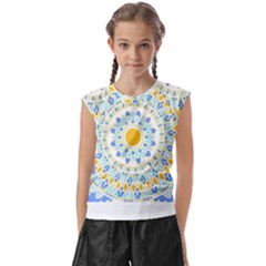 Mandala T- Shirt Ornate Mandala T- Shirt Kids  Raglan Cap Sleeve Tee by maxcute