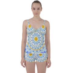 Mandala T- Shirt Ornate Mandala T- Shirt Tie Front Two Piece Tankini by maxcute