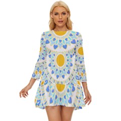 Mandala T- Shirt Ornate Mandala T- Shirt Long Sleeve Babydoll Dress by maxcute