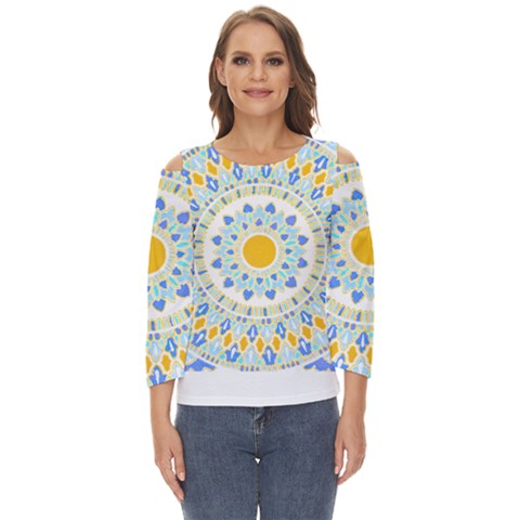 Mandala T- Shirt Ornate Mandala T- Shirt Cut Out Wide Sleeve Top by maxcute