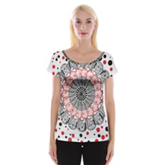 Mandala T- Shirt Sprinkled Mandala T- Shirt Cap Sleeve Top by maxcute