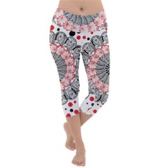 Mandala T- Shirt Sprinkled Mandala T- Shirt Lightweight Velour Capri Yoga Leggings by maxcute