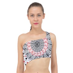 Mandala T- Shirt Sprinkled Mandala T- Shirt Spliced Up Bikini Top  by maxcute