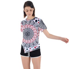 Mandala T- Shirt Sprinkled Mandala T- Shirt Asymmetrical Short Sleeve Sports Tee by maxcute