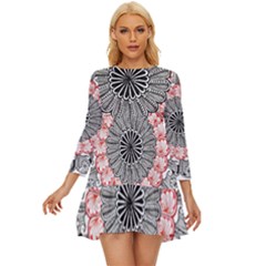 Mandala T- Shirt Sprinkled Mandala T- Shirt Long Sleeve Babydoll Dress