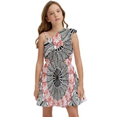 Mandala T- Shirt Sprinkled Mandala T- Shirt Kids  One Shoulder Party Dress by maxcute