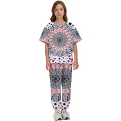 Mandala T- Shirt Sprinkled Mandala T- Shirt Kids  Tee And Pants Sports Set