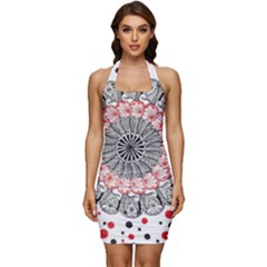 Mandala T- Shirt Sprinkled Mandala T- Shirt Sleeveless Wide Square Neckline Ruched Bodycon Dress