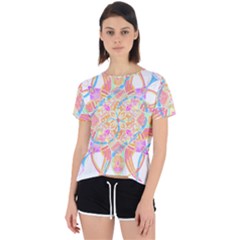 Mandala T- Shirt Tailed Mandala T- Shirt Open Back Sport Tee by maxcute