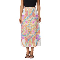 Mandala T- Shirt Tailed Mandala T- Shirt Classic Midi Chiffon Skirt