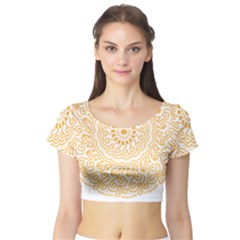 Mandala T- Shirtmandala Flower T- Shirt Short Sleeve Crop Top by maxcute