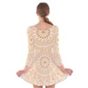 Mandala T- Shirtmandala Flower T- Shirt Long Sleeve Velvet Skater Dress View2