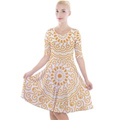 Mandala T- Shirtmandala Flower T- Shirt Quarter Sleeve A-line Dress by maxcute