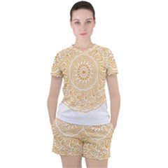 Mandala T- Shirtmandala Flower T- Shirt Women s Tee And Shorts Set