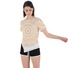 Mandala T- Shirtmandala Flower T- Shirt Asymmetrical Short Sleeve Sports Tee by maxcute