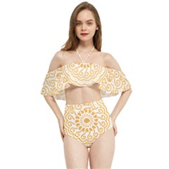 Mandala T- Shirtmandala Flower T- Shirt Halter Flowy Bikini Set  by maxcute