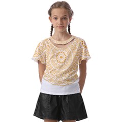 Mandala T- Shirtmandala Flower T- Shirt Kids  Front Cut Tee by maxcute