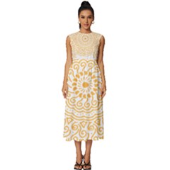 Mandala T- Shirtmandala Flower T- Shirt Sleeveless Round Neck Midi Dress