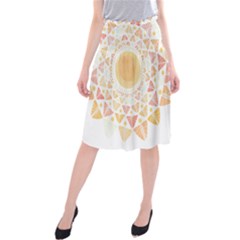 Mandala T- Shirtsunshine Cabbage Leaf T- Shirt Midi Beach Skirt by maxcute