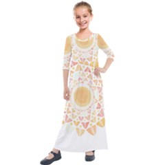 Mandala T- Shirtsunshine Cabbage Leaf T- Shirt Kids  Quarter Sleeve Maxi Dress by maxcute