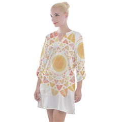 Mandala T- Shirtsunshine Cabbage Leaf T- Shirt Open Neck Shift Dress by maxcute