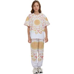 Mandala T- Shirtsunshine Cabbage Leaf T- Shirt Kids  Tee And Pants Sports Set by maxcute