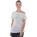 Marble T- Shirt Green Psychedelic Liquid Marble Fluid Art Design Style  T- Shirt Off Shoulder Tie-Up Tee View1