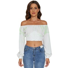 Marble T- Shirt Green Psychedelic Liquid Marble Fluid Art Design Style  T- Shirt Long Sleeve Crinkled Weave Crop Top