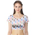 Milk T- Shirt Flavoured Milk Pattern T- Shirt Short Sleeve Crop Top View1